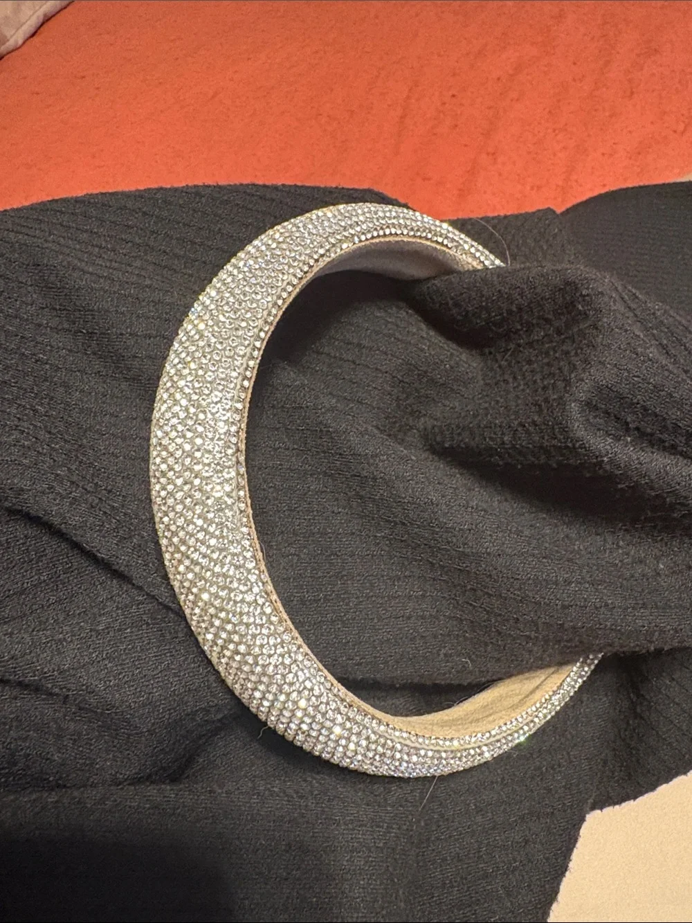Sparkling Rhinestone Padded Headband - Silver